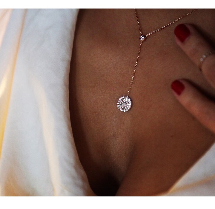 Swarovski Taşlı Yuvarlak Kolye - REİS